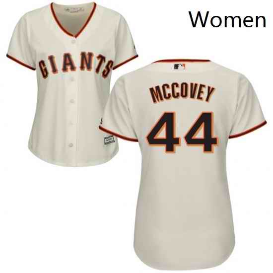 Womens Majestic San Francisco Giants 44 Willie McCovey Replica Cream Home Cool Base MLB Jersey